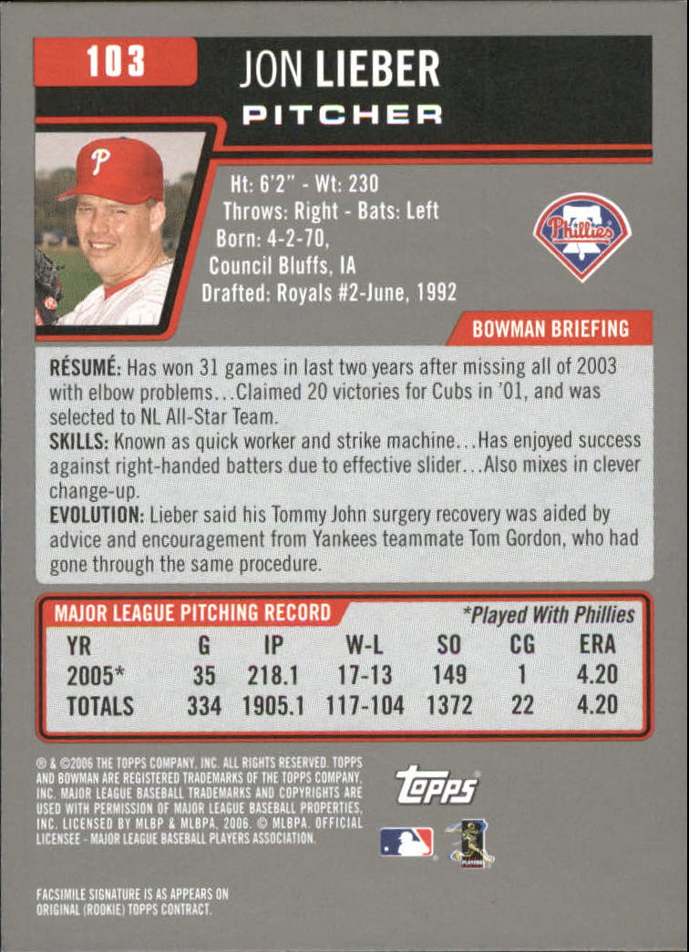A3017- 2006 Bowman Gold Baseball Card #s 1-220 -You Pick- 15+ FREE US SHIP - Picture 203 of 426
