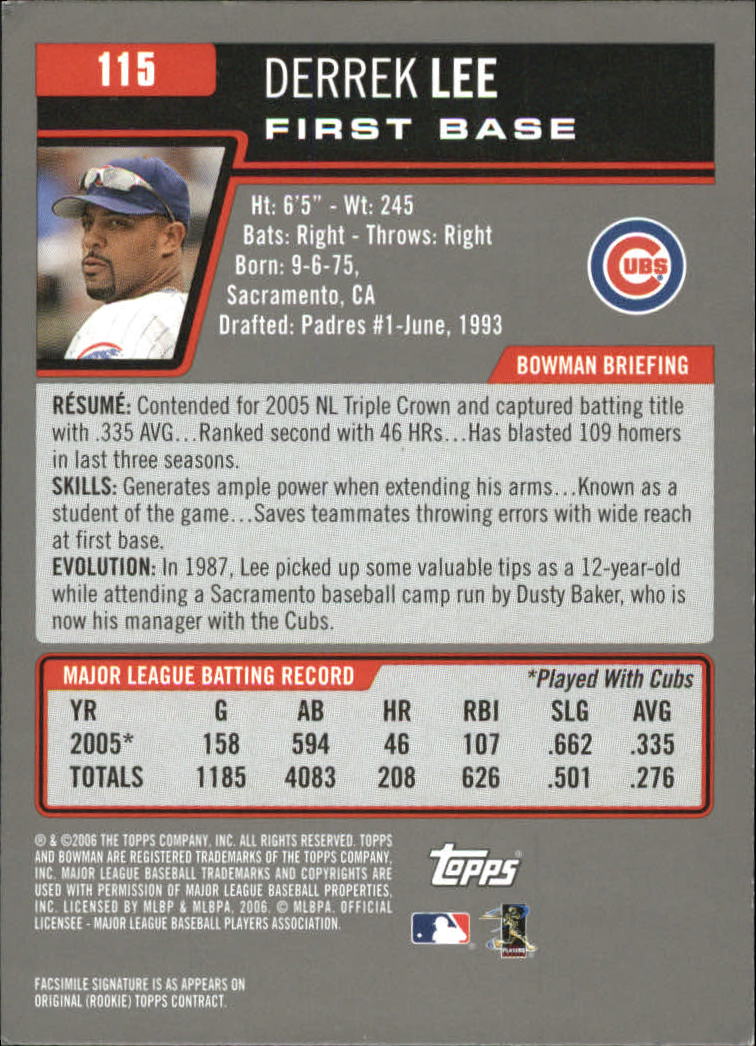 A3017- 2006 Bowman Gold Baseball Card #s 1-220 -You Pick- 15+ FREE US SHIP - Picture 225 of 426