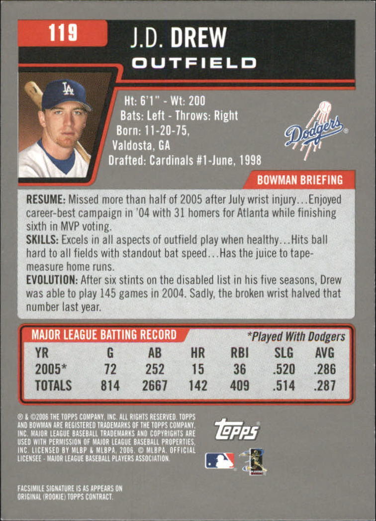 A3017- 2006 Bowman Gold Baseball Card #s 1-220 -You Pick- 15+ FREE US SHIP - Picture 231 of 426