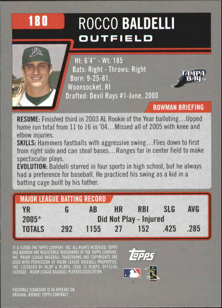 A3017- 2006 Bowman Gold Baseball Card #s 1-220 -You Pick- 15+ FREE US SHIP - Picture 351 of 426
