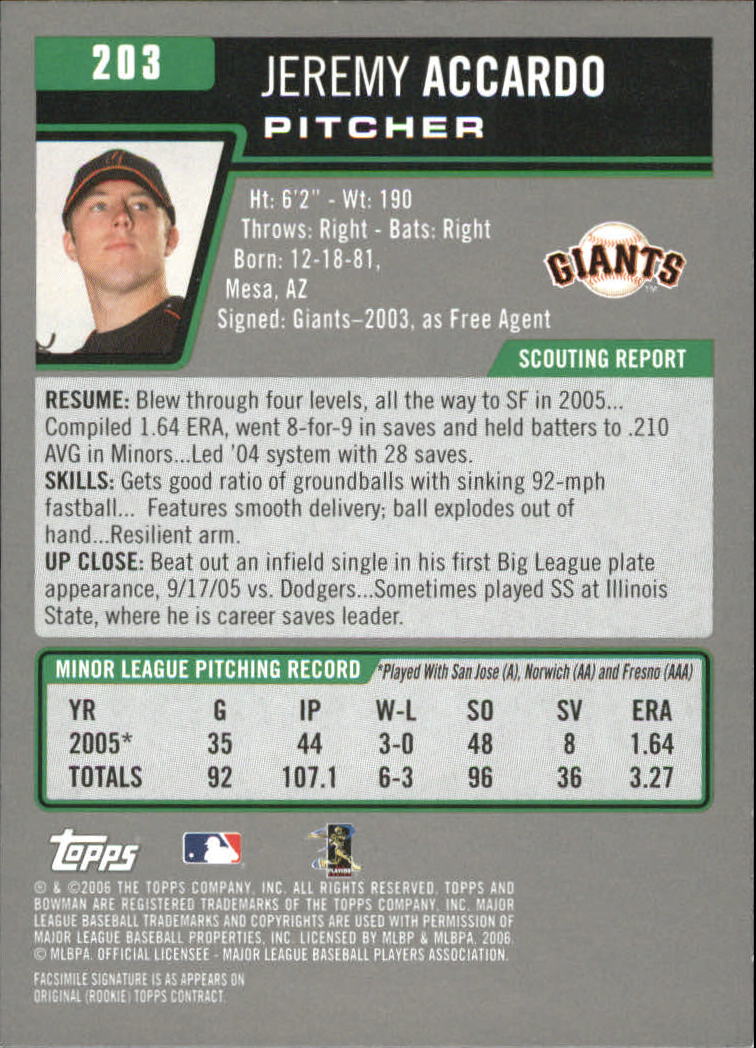 A3017- 2006 Bowman Gold Baseball Card #s 1-220 -You Pick- 15+ FREE US SHIP - Picture 397 of 426