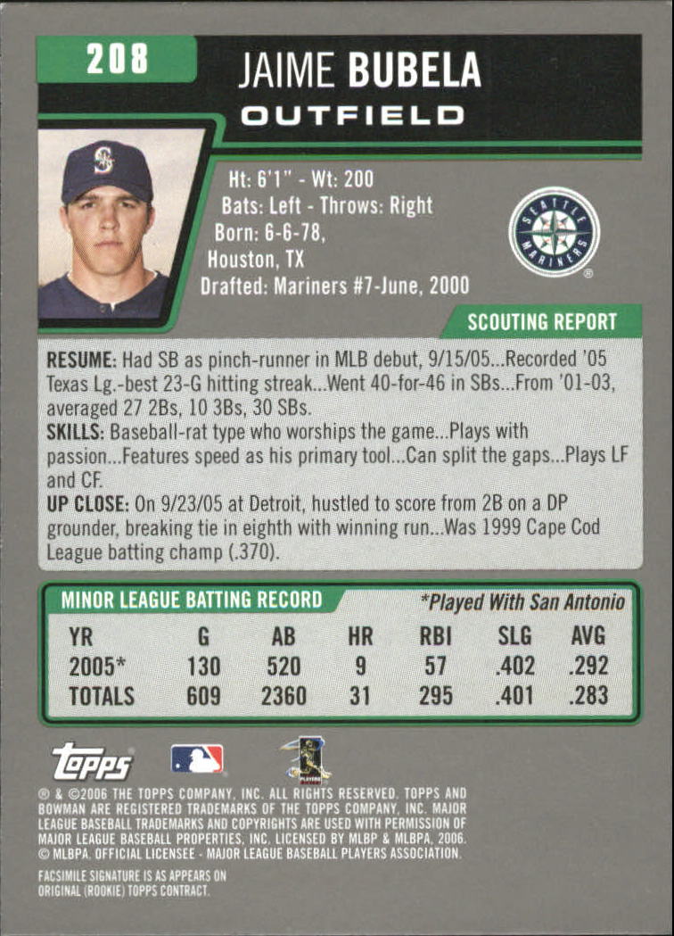 A3017- 2006 Bowman Gold Baseball Card #s 1-220 -You Pick- 15+ FREE US SHIP - Picture 406 of 426