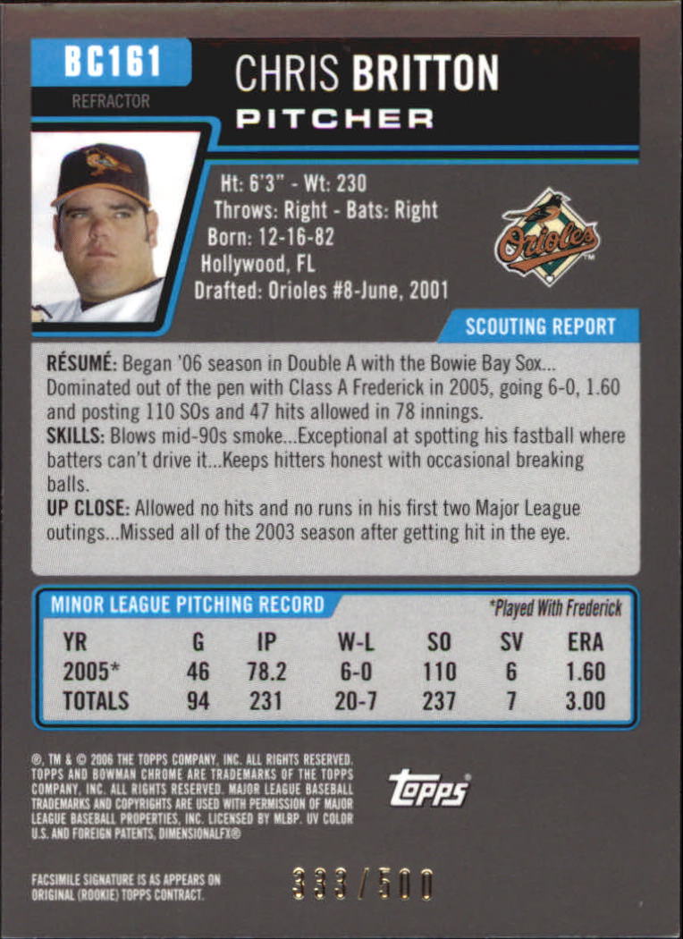 B1224- 2006 Bowman Chrome Prospects BB 1-220 +Insert -You Pick- 15+ FREE US SHIP - Picture 413 of 417
