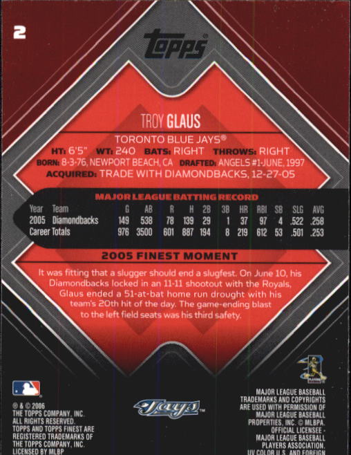 A6376- 2006 Finest Baseball Card #s 1-155 +Inserts -You Pick- 15+ FREE US SHIP - Picture 3 of 279