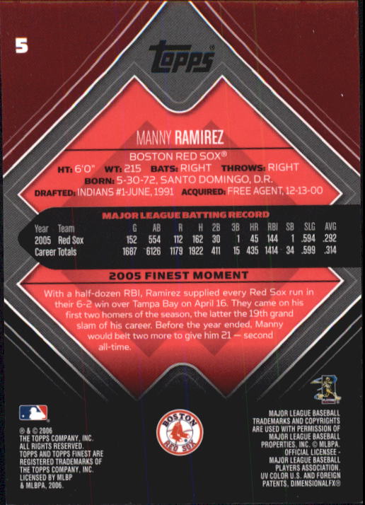 A6376- 2006 Finest Baseball Card #s 1-155 +Inserts -You Pick- 15+ FREE US SHIP - Picture 9 of 279