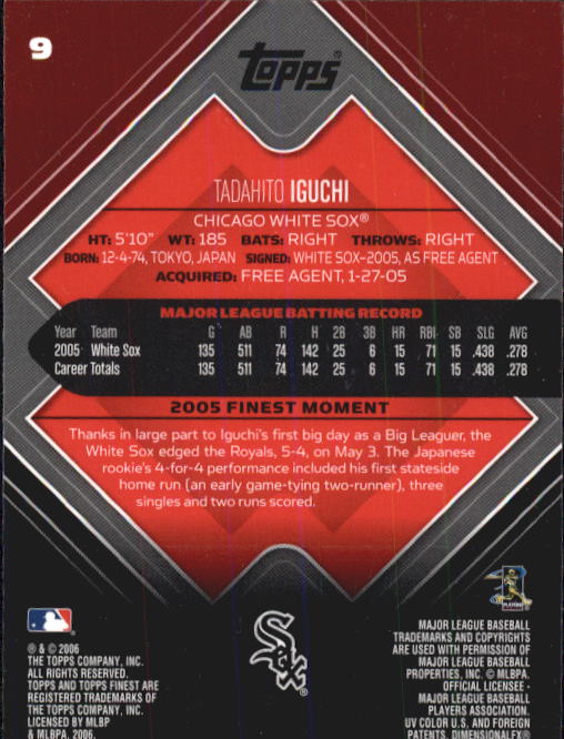 A6376- 2006 Finest Baseball Card #s 1-155 +Inserts -You Pick- 15+ FREE US SHIP - Picture 15 of 279