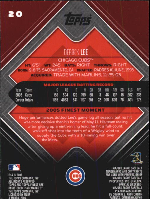A6376- 2006 Finest Baseball Card #s 1-155 +Inserts -You Pick- 15+ FREE US SHIP - Picture 33 of 279