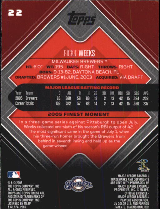 A6376- 2006 Finest Baseball Card #s 1-155 +Inserts -You Pick- 15+ FREE US SHIP - Picture 35 of 279