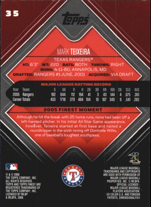 A6376- 2006 Finest Baseball Card #s 1-155 +Inserts -You Pick- 15+ FREE US SHIP - Picture 57 of 279