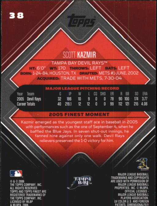A6376- 2006 Finest Baseball Card #s 1-155 +Inserts -You Pick- 15+ FREE US SHIP - Picture 63 of 279