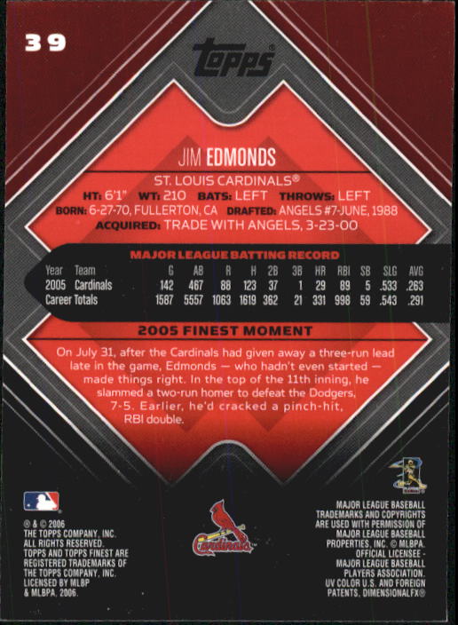 A6376- 2006 Finest Baseball Card #s 1-155 +Inserts -You Pick- 15+ FREE US SHIP - Picture 65 of 279