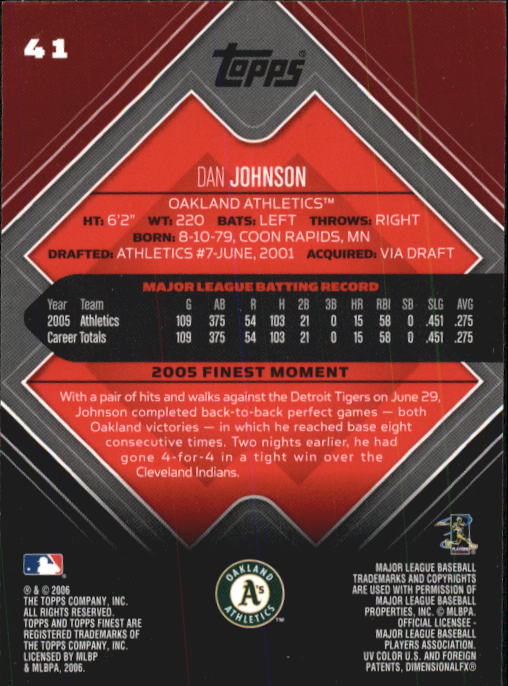 A6376- 2006 Finest Baseball Card #s 1-155 +Inserts -You Pick- 15+ FREE US SHIP - Picture 69 of 279