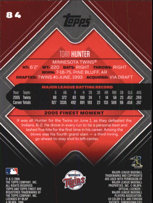A6376- 2006 Finest Baseball Card #s 1-155 +Inserts -You Pick- 15+ FREE US SHIP - Picture 137 of 279