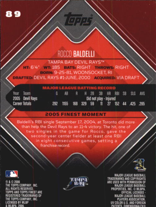 A6376- 2006 Finest Baseball Card #s 1-155 +Inserts -You Pick- 15+ FREE US SHIP - Picture 145 of 279