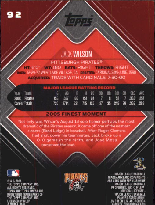 A6376- 2006 Finest Baseball Card #s 1-155 +Inserts -You Pick- 15+ FREE US SHIP - Picture 149 of 279