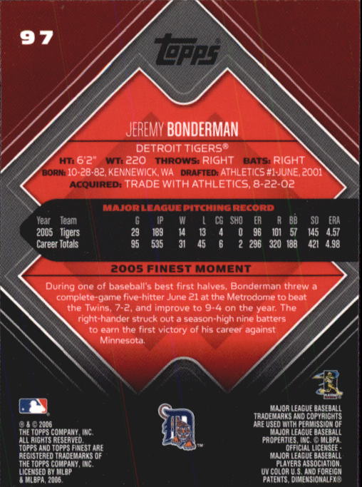A6376- 2006 Finest Baseball Card #s 1-155 +Inserts -You Pick- 15+ FREE US SHIP - Picture 157 of 279