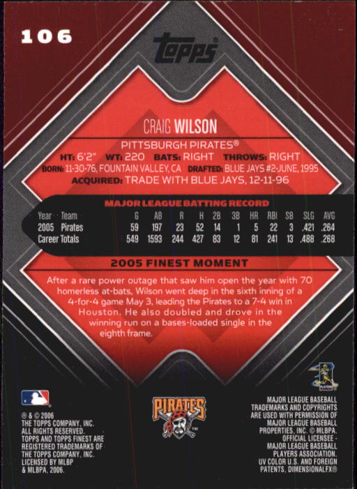 A6376- 2006 Finest Baseball Card #s 1-155 +Inserts -You Pick- 15+ FREE US SHIP - Picture 171 of 279