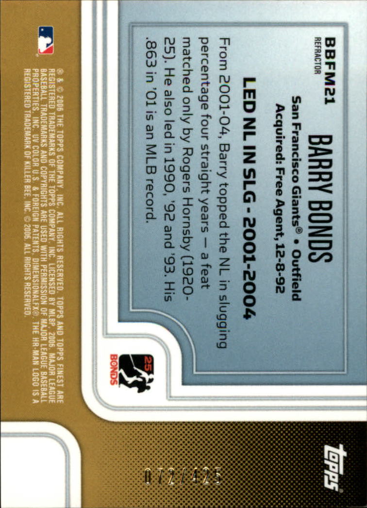 A6376- 2006 Finest Baseball Card #s 1-155 +Inserts -You Pick- 15+ FREE US SHIP - Picture 235 of 279