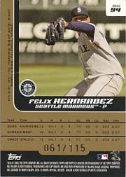 2006 Topps Co-Signers Changing Faces Gold #75A Ichiro Suzuki/Felix Hernandez back image