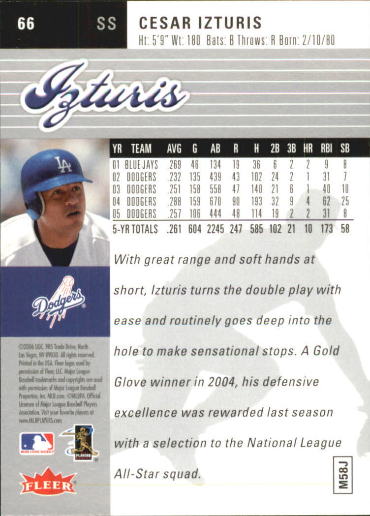 2006 Ultra (Fleer) Baseball "Main Set" Cards - Picture 25 of 59