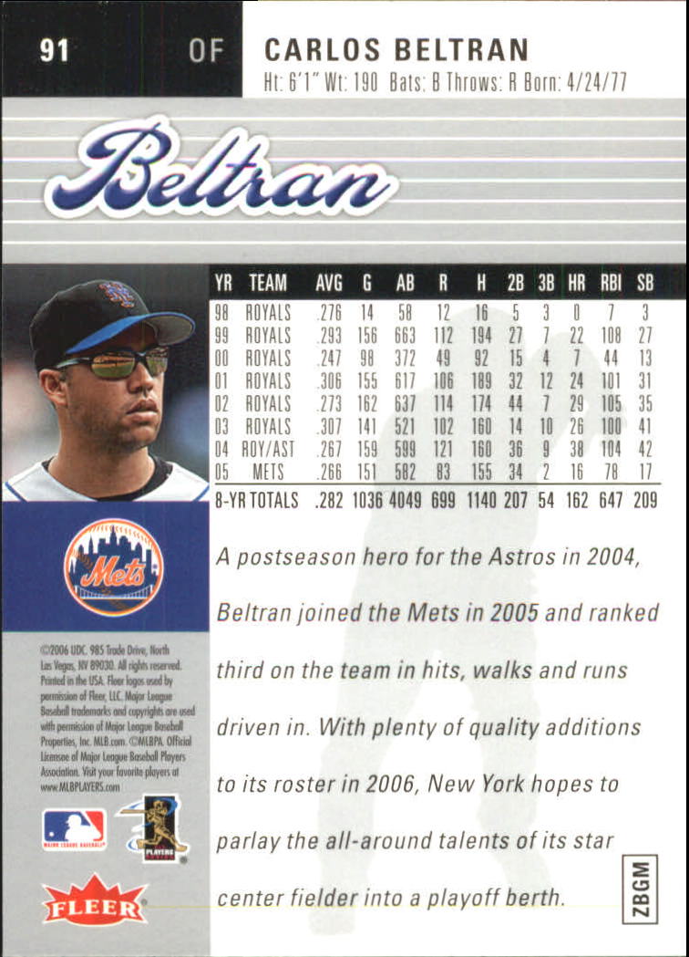 2006 Ultra (Fleer) Baseball "Main Set" Cards - Picture 29 of 59