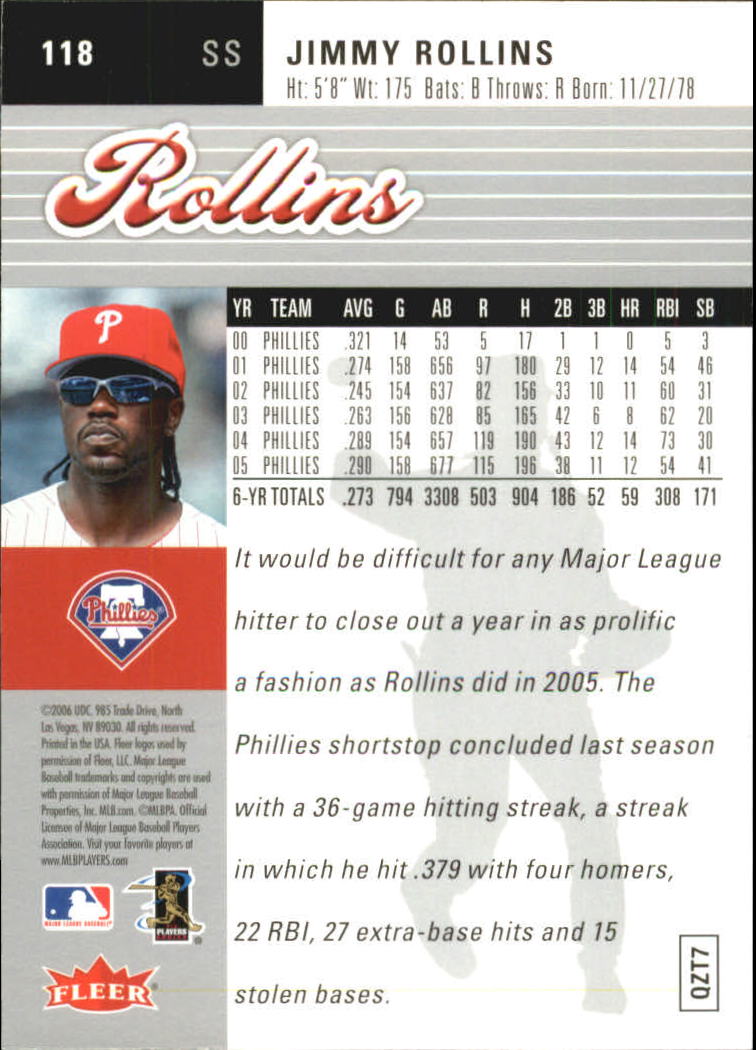 2006 Ultra (Fleer) Baseball "Main Set" Cards - Picture 33 of 59