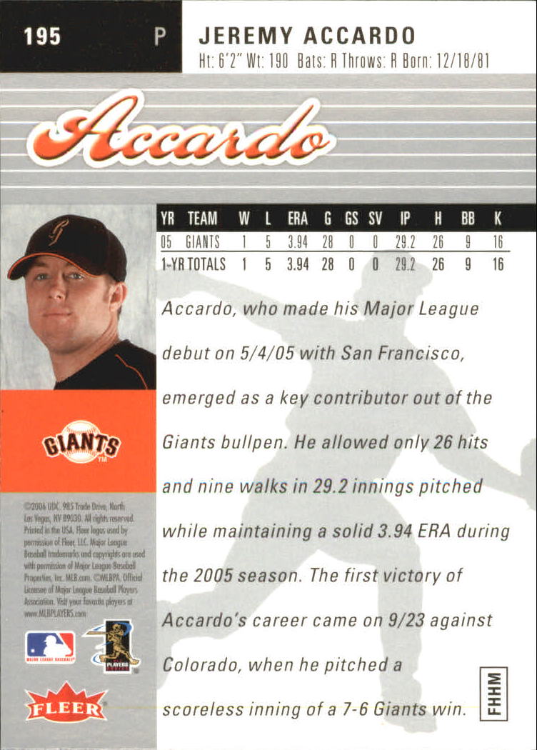 2006 Ultra (Fleer) Baseball "Main Set" Cards - Picture 51 of 59