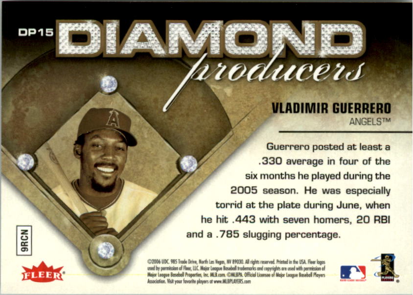 2006 Ultra Diamond Producers #DP15 Vladimir Guerrero back image