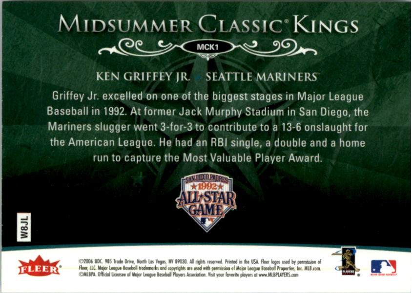 2006 Ultra Midsummer Classic Kings #MCK1 Ken Griffey Jr. back image