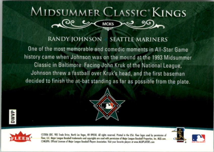 2006 Ultra Midsummer Classic Kings #MCK5 Randy Johnson back image