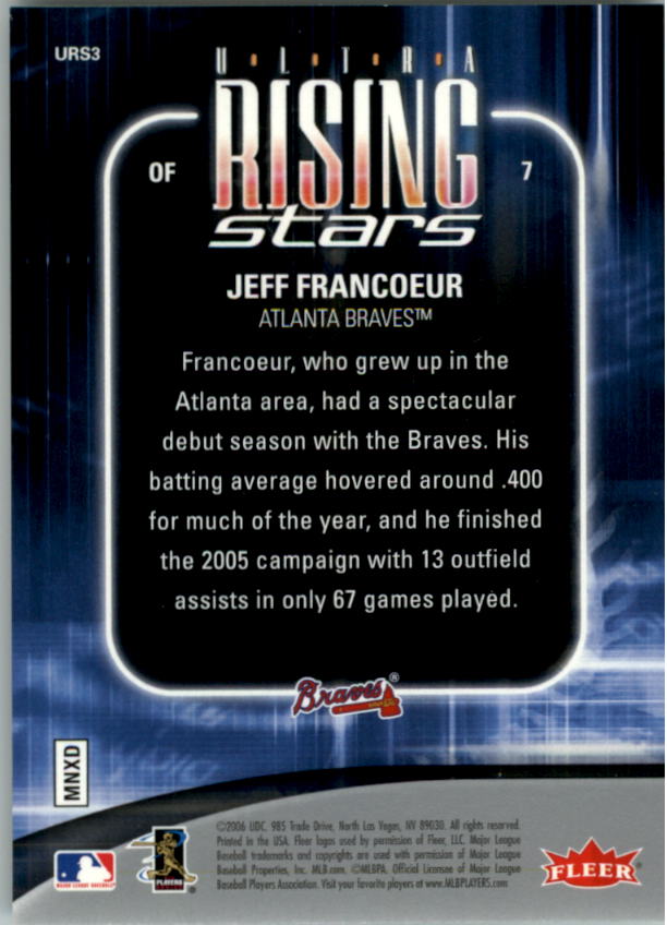 2006 Ultra Rising Stars #URS3 Jeff Francoeur back image
