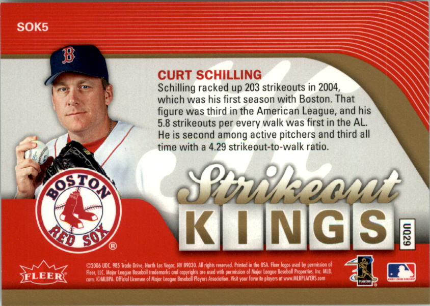 2006 Ultra Strikeout Kings #SOK5 Curt Schilling back image