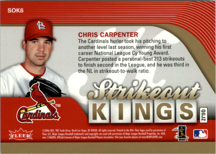 2006 Ultra Strikeout Kings #SOK6 Chris Carpenter back image
