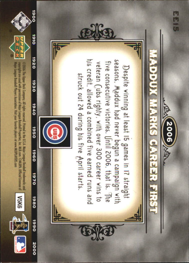 2006 Upper Deck Epic Events #EE15 Greg Maddux back image