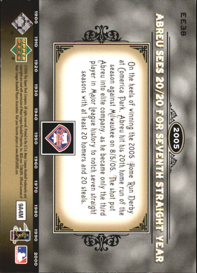 2006 Upper Deck Epic Events #EE38 Bobby Abreu back image