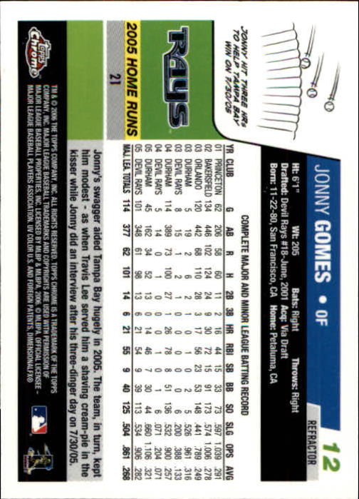 A2138- 2006 Topps Chrome BB Card #s 1-250 +Rookies -You Pick- 15+ FREE US SHIP - Picture 15 of 343