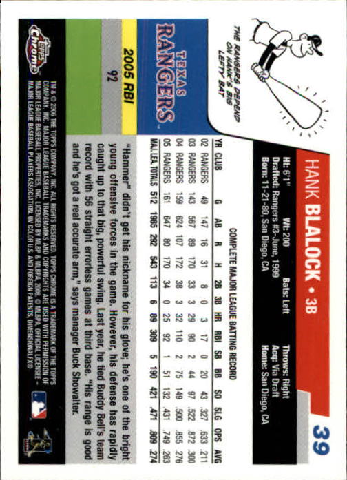 A2138- 2006 Topps Chrome BB Card #s 1-250 +Rookies -You Pick- 15+ FREE US SHIP - Picture 49 of 343