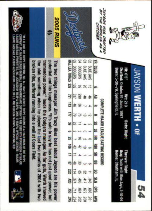 A2138- 2006 Topps Chrome BB Card #s 1-250 +Rookies -You Pick- 15+ FREE US SHIP - Picture 67 of 343