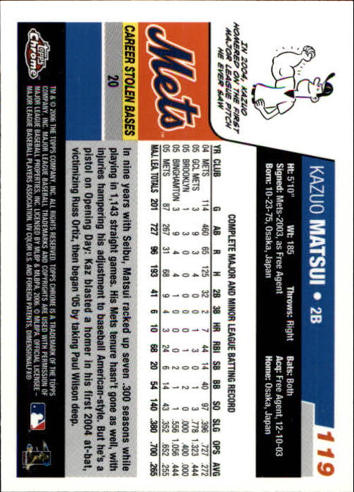 A2138- 2006 Topps Chrome BB Card #s 1-250 +Rookies -You Pick- 15+ FREE US SHIP - Picture 157 of 343