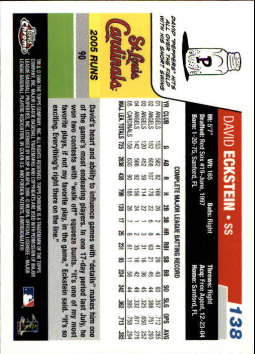 A2138- 2006 Topps Chrome BB Card #s 1-250 +Rookies -You Pick- 15+ FREE US SHIP - Picture 179 of 343