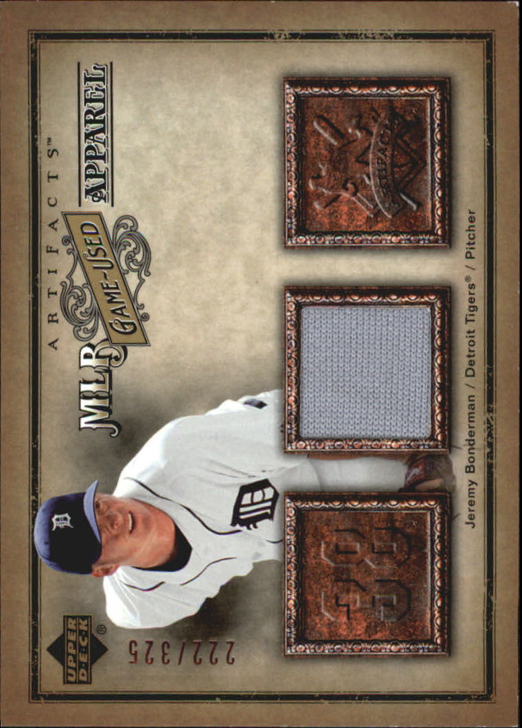 2006 Artifacts MLB Game-Used Apparel #JE Jeremy Bonderman Jsy/325