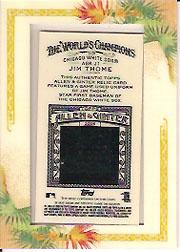 2006 Topps Allen and Ginter Relics #JT Jim Thome Uni C back image
