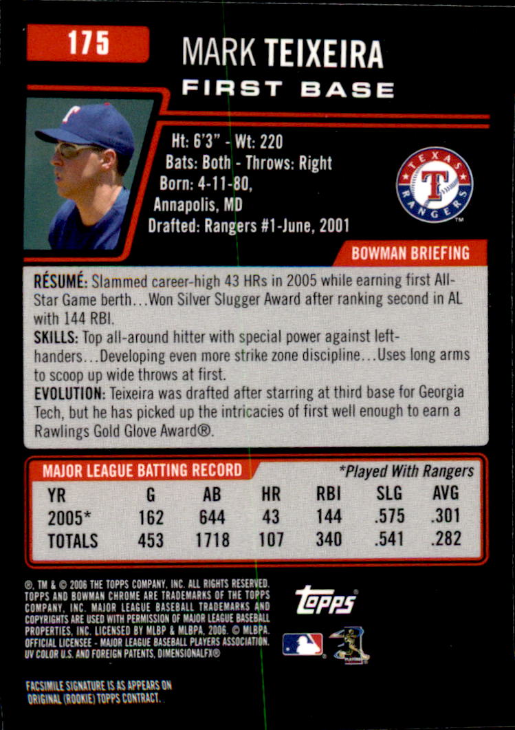 A2101- 2006 Bowman Chrome BB Cards 1-220 +Inserts -You Pick- 15+ FREE US SHIP - Picture 291 of 361