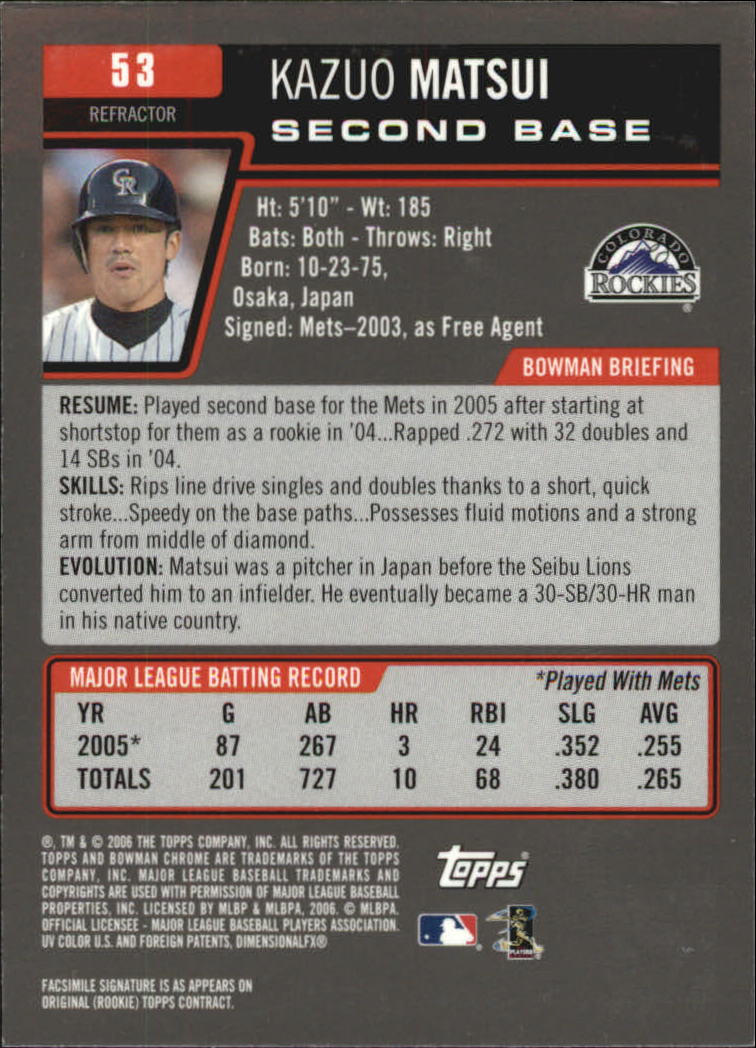A2101- 2006 Bowman Chrome Insert +Parallel Cards -You Pick- 15+ FREE US SHIP - Picture 67 of 253