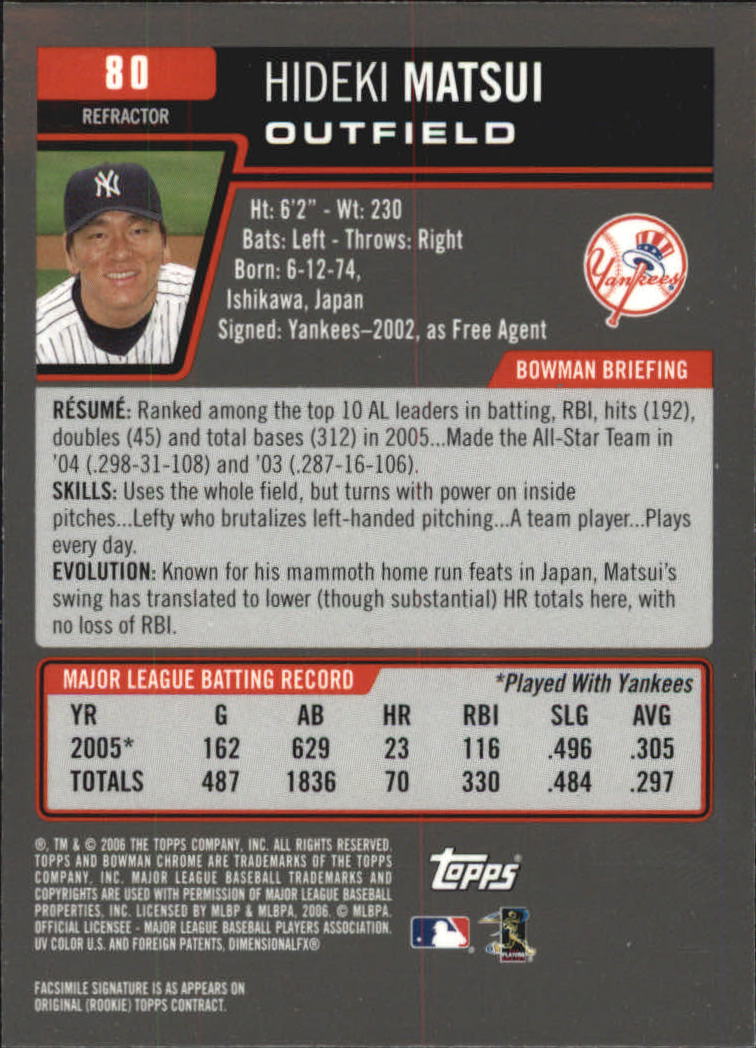 A2101- 2006 Bowman Chrome Insert +Parallel Cards -You Pick- 15+ FREE US SHIP - Picture 97 of 253