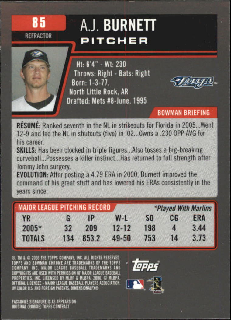 A2101- 2006 Bowman Chrome Insert +Parallel Cards -You Pick- 15+ FREE US SHIP - Picture 101 of 253