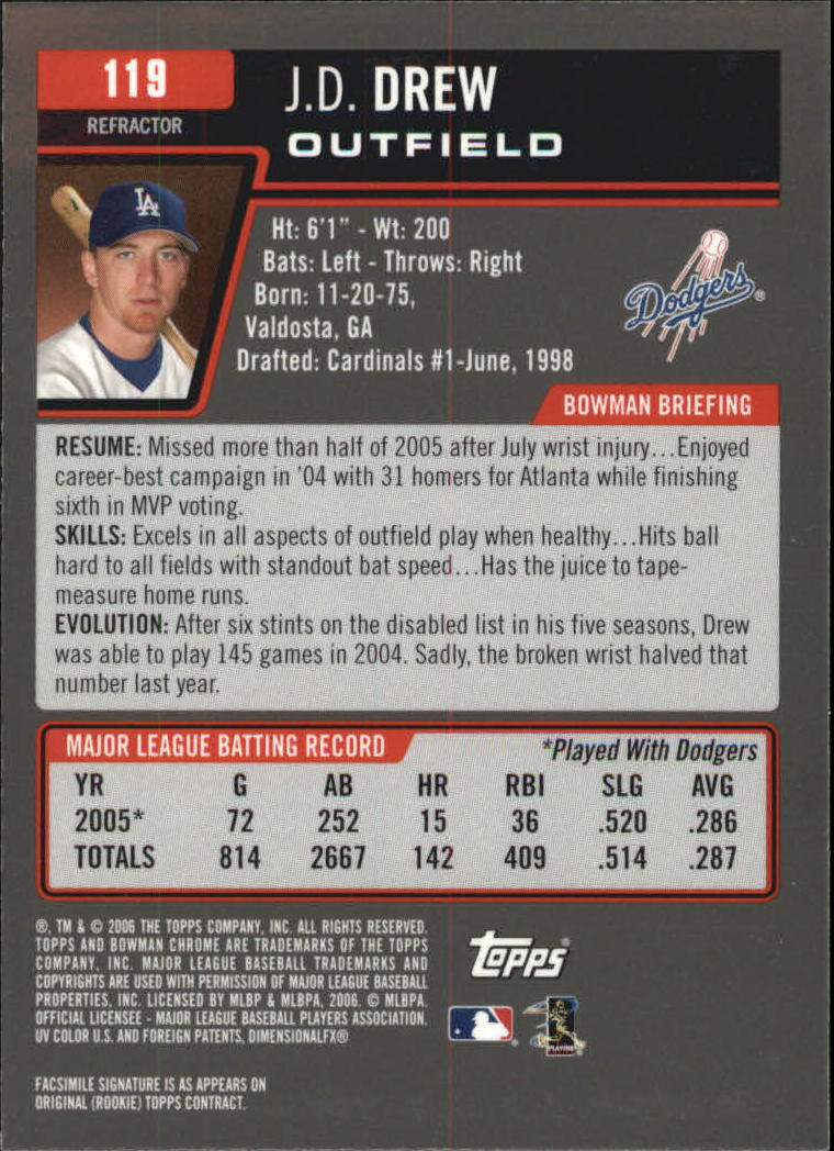 A2101- 2006 Bowman Chrome Insert +Parallel Cards -You Pick- 15+ FREE US SHIP - Picture 143 of 253