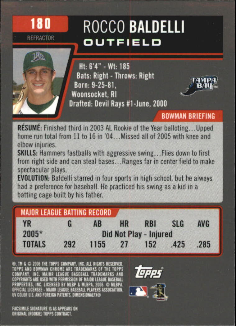 A2101- 2006 Bowman Chrome Insert +Parallel Cards -You Pick- 15+ FREE US SHIP - Picture 207 of 253