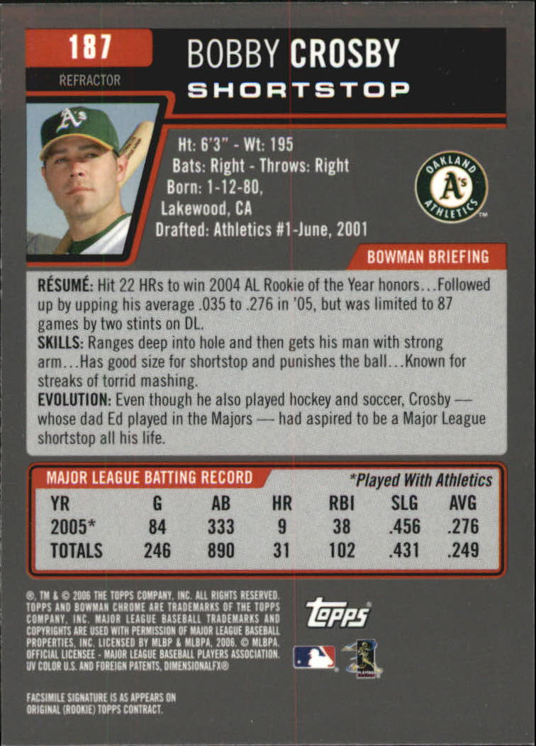 A2101- 2006 Bowman Chrome Insert +Parallel Cards -You Pick- 15+ FREE US SHIP - Picture 215 of 253