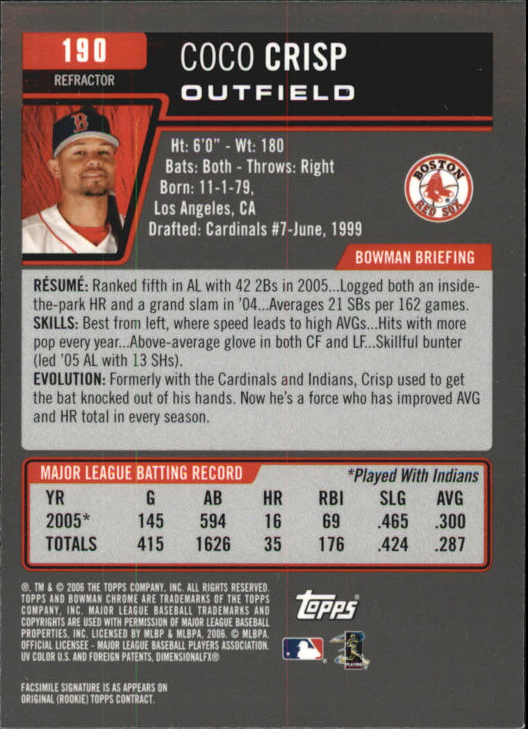 A2101- 2006 Bowman Chrome Insert +Parallel Cards -You Pick- 15+ FREE US SHIP - Picture 219 of 253